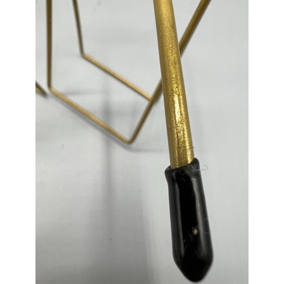 Mid-Century Modern Brass & Glass Geometric Bud Vase Set w 4 Vases - Picture 7 of 12